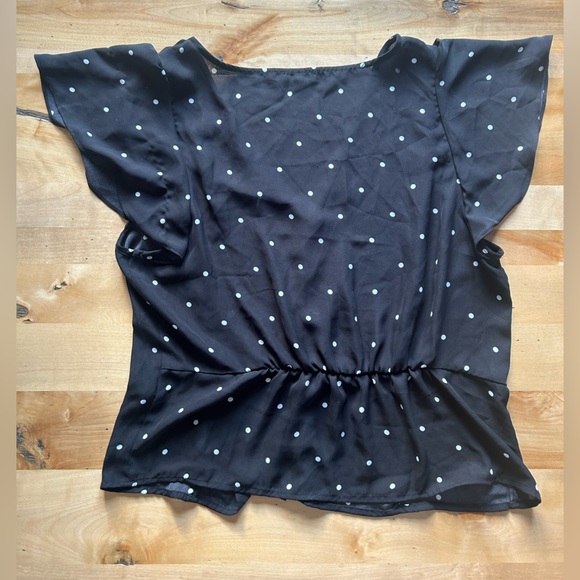 Black with white polk dots top, Dynamite, Large - Picture 2 of 3